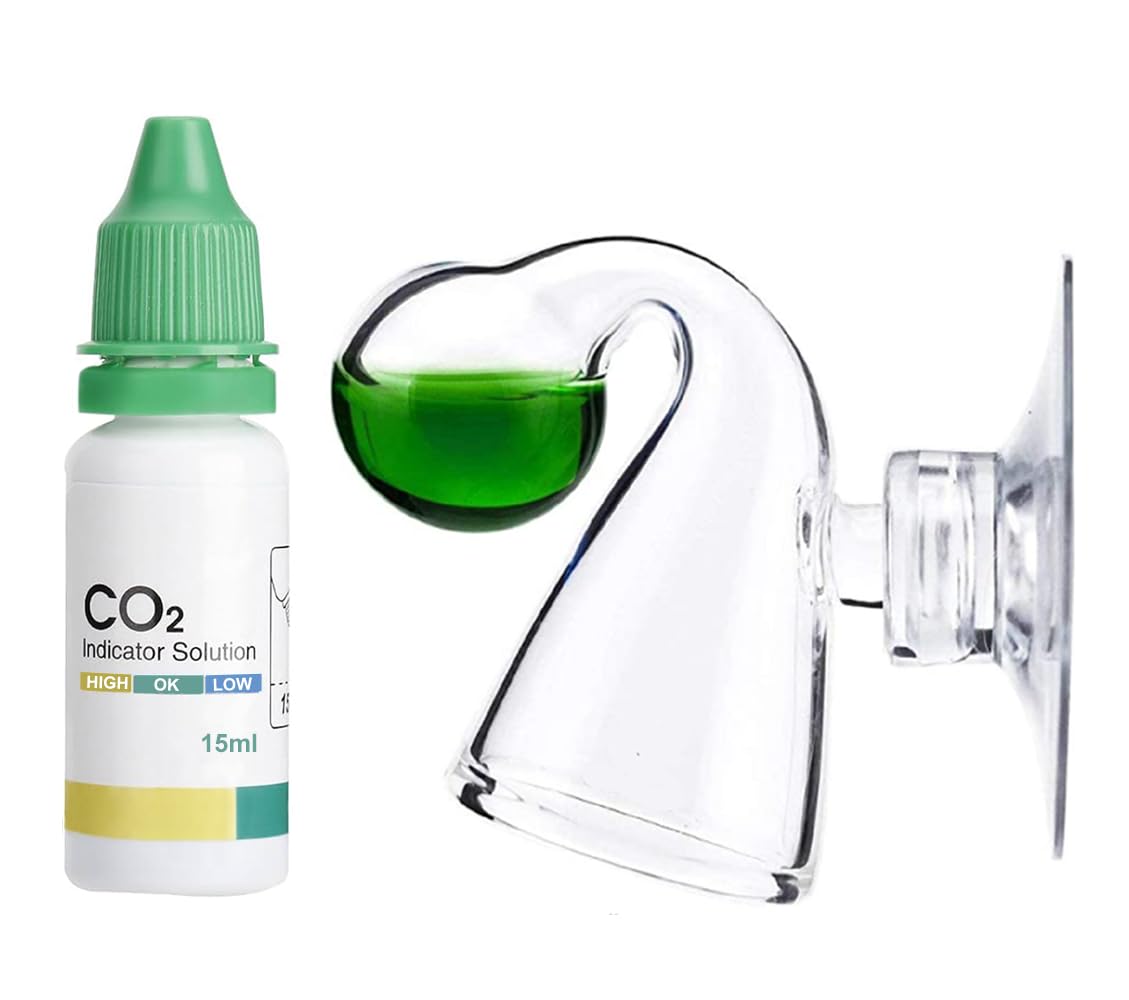 Rhinox Glass Drop Checker Kit with pre-Mixed 4dKH & pH Reagent, 3-Minutes' Setup, 3 Seconds to Read Result, Color Change Reflects CO2 Level