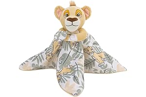 Lion King Simba Yellow, Green, and White Jungle Leaves Lovey Security Blanket