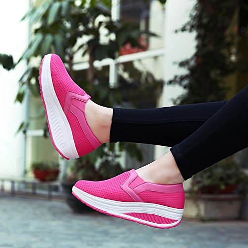 Image of L LOUBIT Women Wedge Shoes Breathable Mesh Sneakers Slip On Comfort Walking Shoes