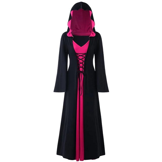 LPFNSF Vestido de bruja vintage, disfraz de vampiro de Halloween para mujer, talla grande