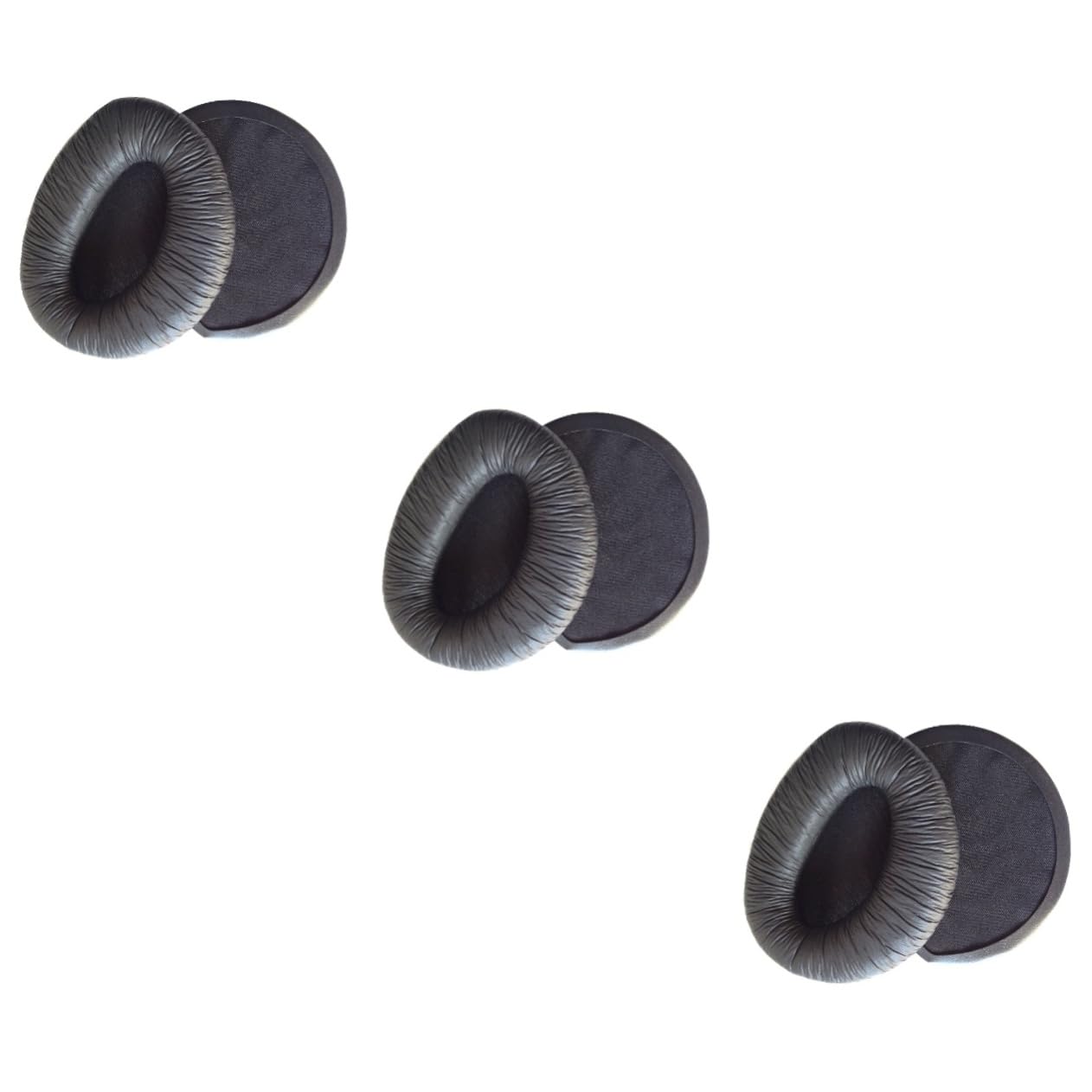 PartyKindom 3pezzi Cuscinetti Auricolari Di Ricambio Per Cuffie Design Pu e Migliora Suono Nero Confortevoli e Resistenti