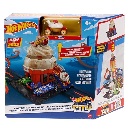 Circuit Hot Wheels City Course Glacée avec 1 voiture connectable HKX38