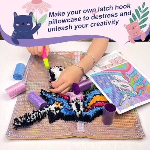 Image of Aurora Borealis Latch Hook Kits for Adults Kids Beginners Northern Light Scenic Latch Hook Rug Kit Pre-Printed Hook and Latch Carpet Making Kits DIY Wall Hanging Crochet Set 20x15 In. Craft Gift