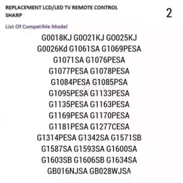 Télécommande Sharp pour TV LCD LED compatible GB234WJSA GA877SB