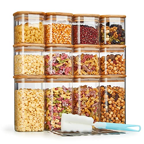 HAUSPROFI Vorratdosen Vorratsglas 12er Set Vorratsdosenset Gewürzgläser...