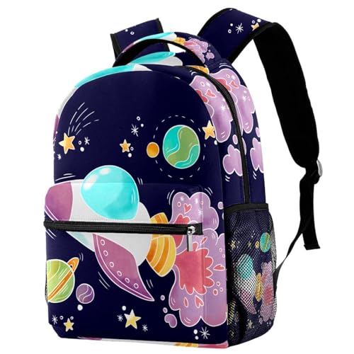 Sac à dos galaxie avec avion contre le désordre : trouvez vos fournitures en un clin d'œil