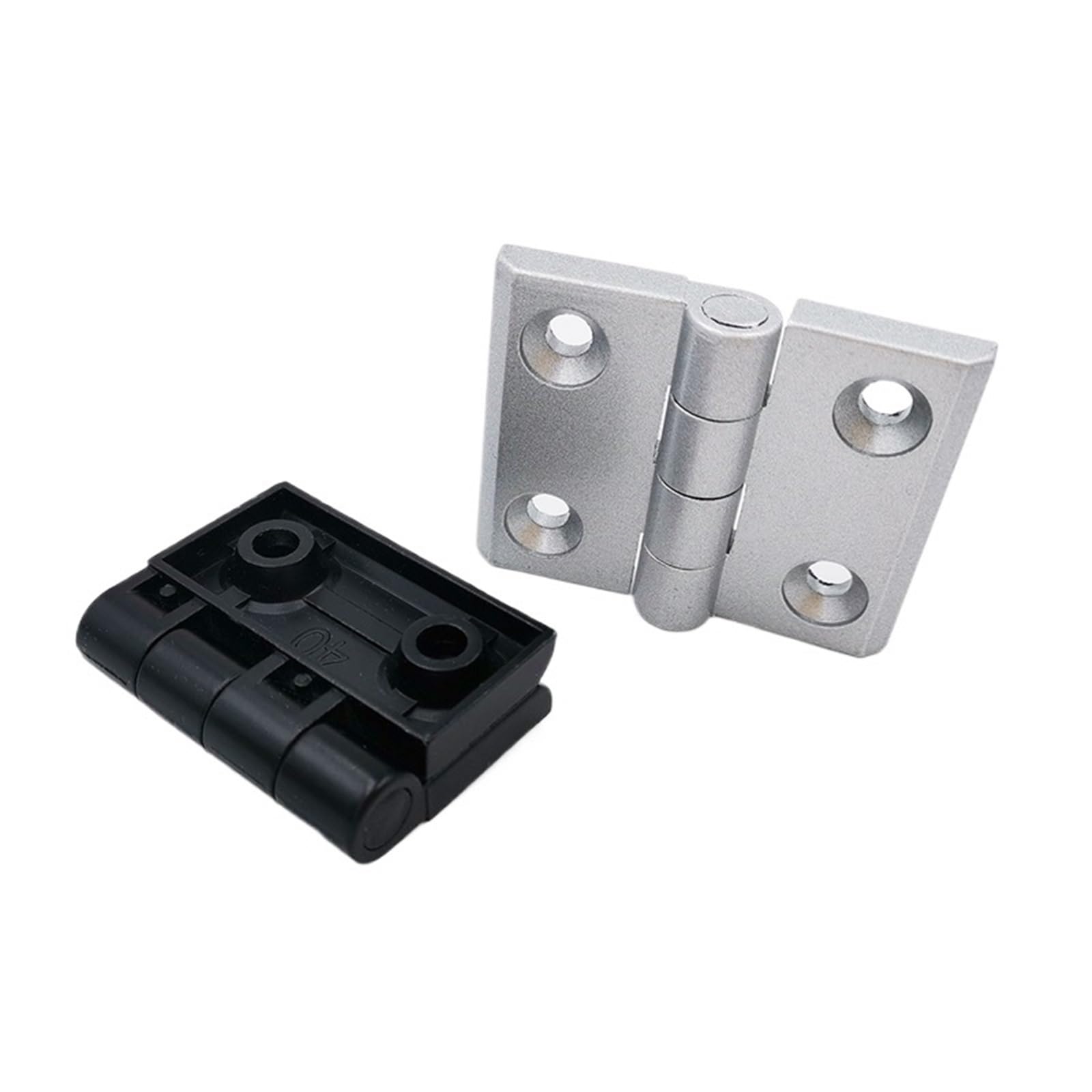 Bisagra de aleación de zinc for gabinete industrial, perfil de aluminio 4040, color plateado, y negro, 10 unidades(4040 silver (10pcs))
