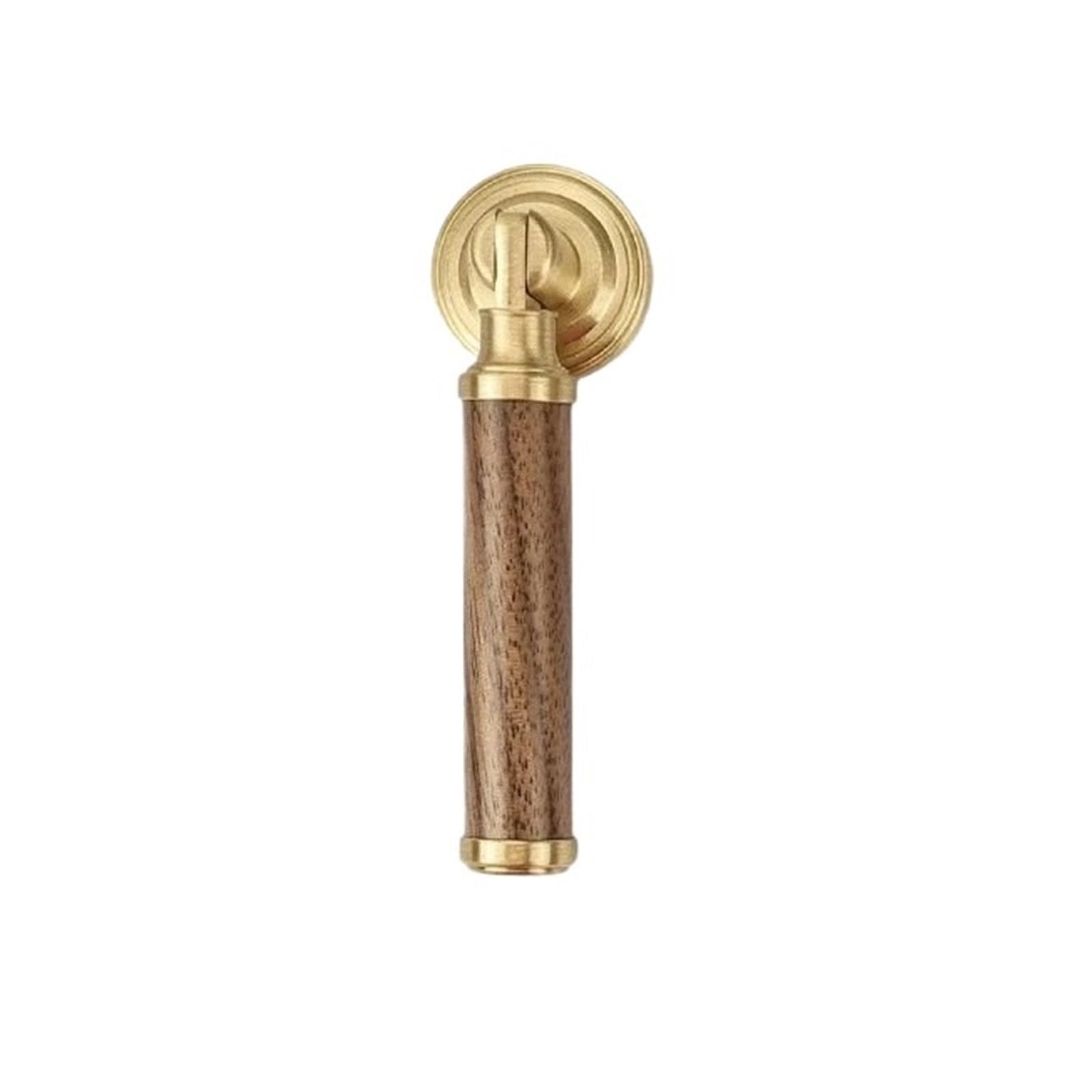 Round Cabinet Knob, For Drawer Furniture, Walnut Brass Single Hole Gold