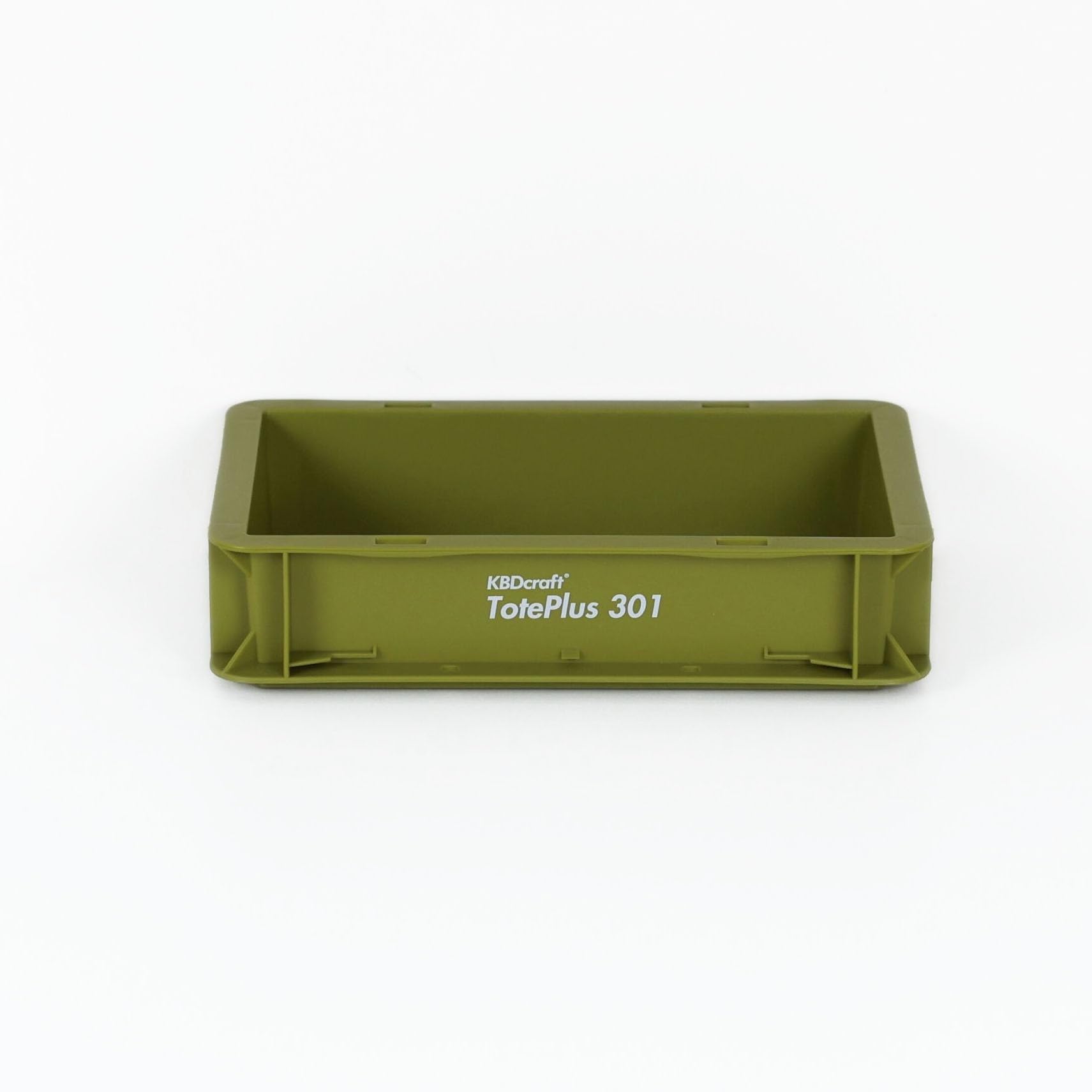 KBDcraft Stackable Storage Bin - Heavy-Duty Plastic Organizer Box and Tray with Straight Walls, small plastic bin totes for storage, 12"x8"x3", 0.5Gal, Green, 1 Pack