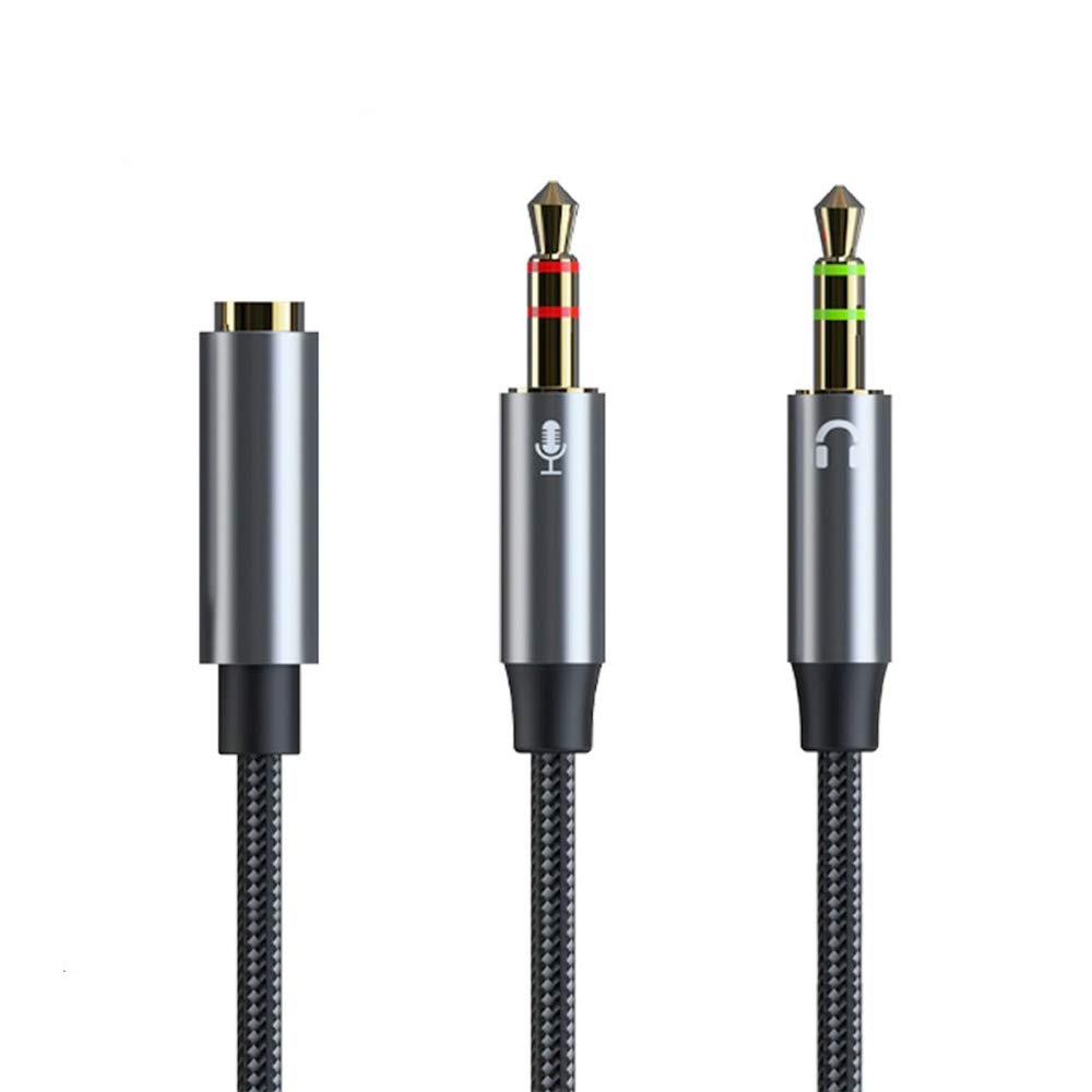 SDTEK 3.5mm Headphone Adapter Splitter Cable Jack Audio Microphone Y Female to Male Aux 30cm