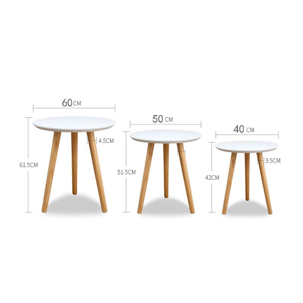 FAXIOAWA Tavolino Tavolini Bianchi Tavolini Rotondi Tavolini Moderni Tavolini da tè Occasionali per Balcone e Soggiorno - D40/50/60CM, D40xH42cm Tavolino per Decorazioni per la casa