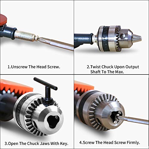 Frylr Hand Drill Speedy Powerful Manual Hand Crank Drill 3/8 inch(0.8MM-1.8MM) With S/S cast 3 Jaw Chucks, ABS Anti Slip Handle