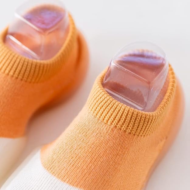 WEIRVI Kid's Multicolor Cotton and Silicon Rubber Shoes Cum Socks, Antislip Soft Sole Children's Shoes, Breathable Socks Shoes (Plain) 3 51ISzu KviL