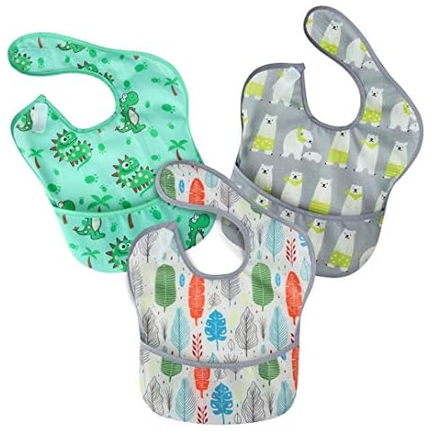 PandaEar Paquete de 3 baberos para bebé resistentes. Cover