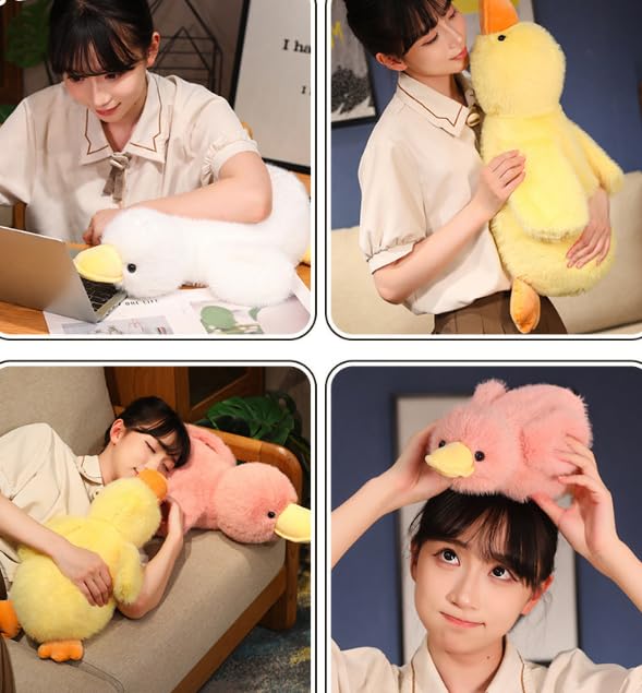 TROYSINC Plüsch Cartoon Ente Kuscheltier Weiches Kissen Werfen Ente Kissen-Stofftier Süße Plüschtier für Kinder Mädchen Puppe Geschenk (30cm,Gelb)