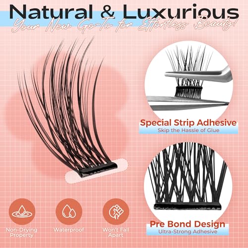 Extensions de cils auto-adhésifs LASHVIEW N06 kit de 156 grappes 10-16 mm sans colle
