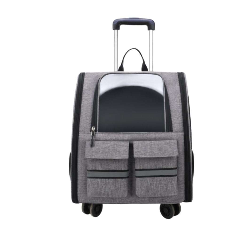 Bolsa de Viaje para Mascotas, Portador De Viaje para Mascotas con Ruedas Mochila para Mascotas Mochila Plegable Y Desmontable con Carrito Mochila para Mascotas Viajes al Aire Libre(A)
