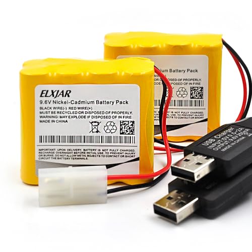 Coonyard (2-Pack) 9.6V 800mAh Ni-Cd Battery for HuanQi 781, 782 RC Tanks