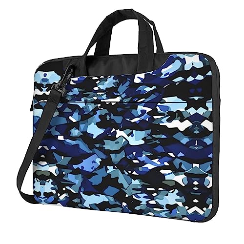 Sac à main de bureau d'affaires imprimé camouflage bleu pour femme