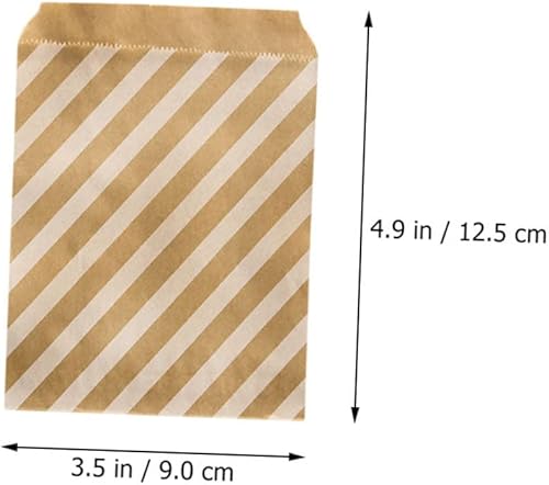 Miniatura 3 de EXCEART 80 sobres grandes sobres de papel kraft marrón sobres de punto sobres pequeños sobres 2x3 rayas sobres de efectivo sobres bebé 100gsm papel