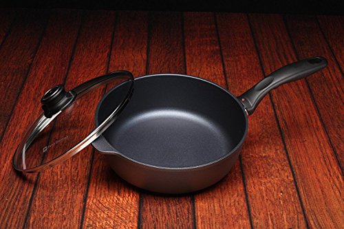 Swiss Diamond 9.5" (3.2 Qt) Saute Pan Hd Nonstick Diamond Coated Aluminum Saute Pan Includes Lid Dishwasher And Oven Safe Saute Pan, Grey #TOP3