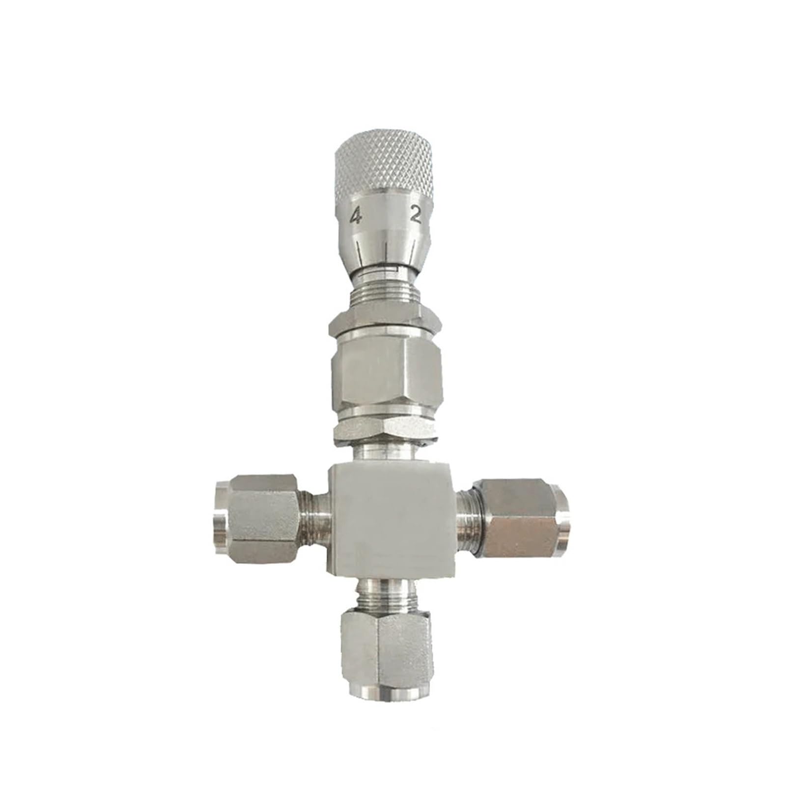 Tube compression 6mm raccord T vanne pointeau acier inoxydable 304 eau gaz