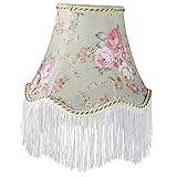  Abat-jour de cour européenne, décor de bureau, décor à la main, lustre de fleur, couvercle de lampe à pampilles, abat-jour de remplacement en forme de cloche, abat-jour d\'hôtel, abat-jour à franges en