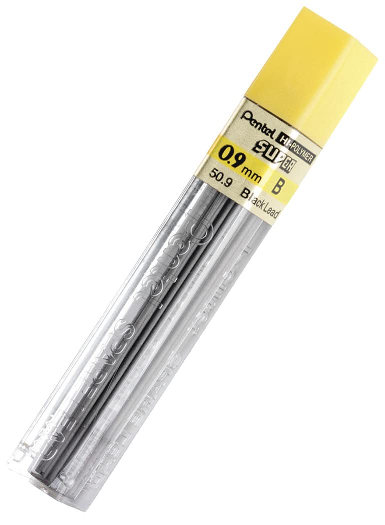 Wholesale CASE of 25 - Pentel Super Hi-Polymer Leads-Hi-Polymer Lead, 0.9 mm, Bold, B, Black