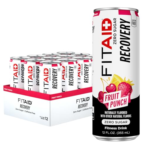 FITAID Post Workout Recovery, Zero Sugar Fruit Punch, 12 fl oz (12-Pack)
