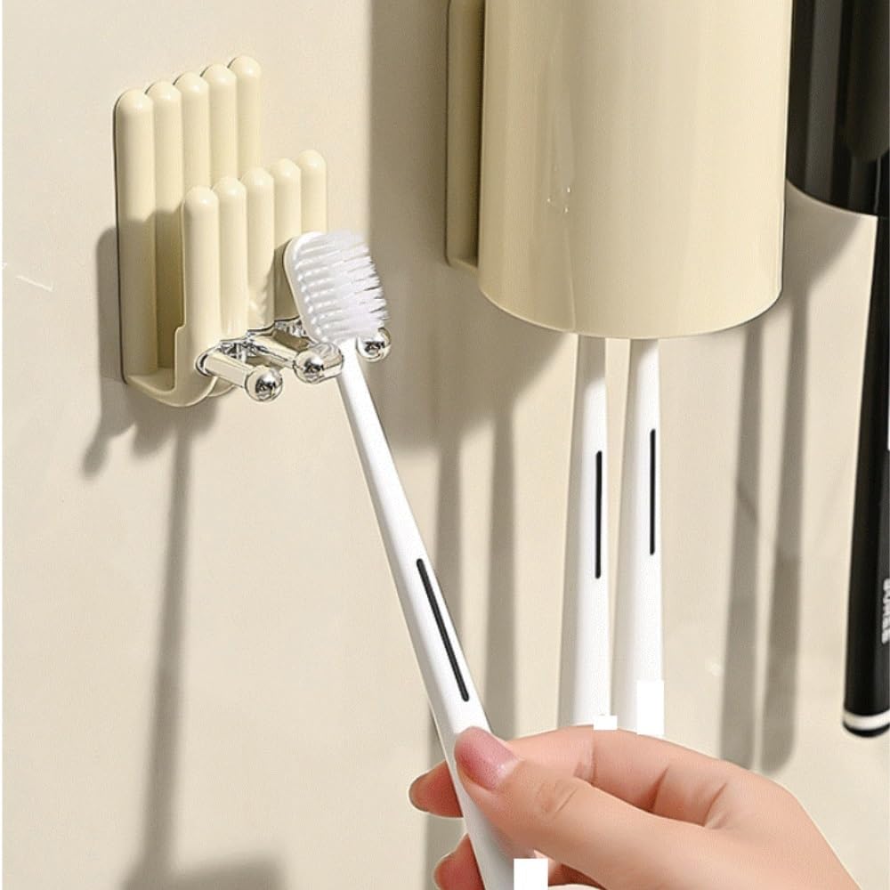 Uchwyt Na Szczoteczki Do Zębów Akcesoria Łazienka Uchwyty Na Szczoteczki Do Zębów I Kubki Pastę Nie Wymagają Wiercenia(2pcs)