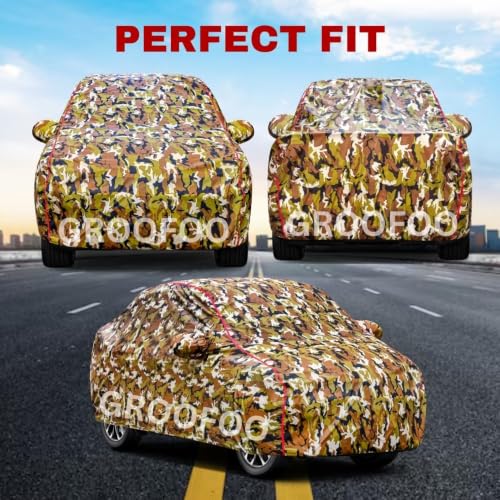 Image of Waterproof Car Body Cover with Mirror Pockets Compatible with Hyundai Xcent Car Cover | Triple Stitch and UV & Dust Proof All-Weather Protection, (Army Red)