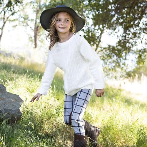 Image of Hope & Henry Girls Cable Front Pullover Sweater