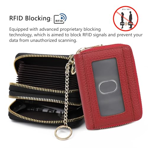 Image of imeetu Rfid Credit Card Holder,Genuine Leather Businese Card Case,Rfid Blocking Wallet for Women & Men