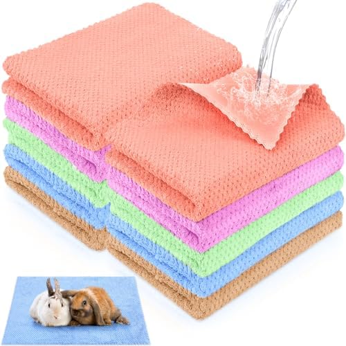 10-Pack Small Pet Fleece Blankets - 11.8x11.8" Cage Liners For Guinea Pigs, Hamsters, Puppies (Mixed Colors) - View #11