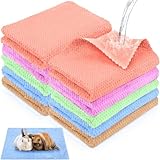 10 Pcs Waterproof Guinea Pig Pee Pad Guinea Pig Cat Dog Blankets Hamster Cage Liners Cage Accessories Coral Fleece Small Animals Blankets Bedding Mats Sleep Mat Pad Cover(Multicolor, 18 x 24 Inch)