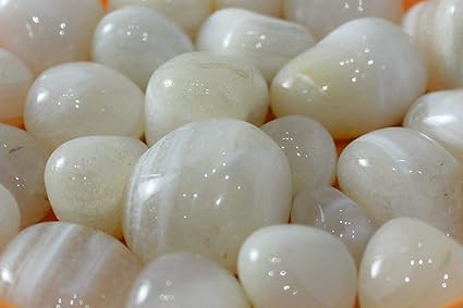 Aisley Decorative Smooth Glossy Shiny Aquarium Fish Tank Vase Filler Onyx Stone Pebbles for Garden Home & Landscape Decoration (White, 1)