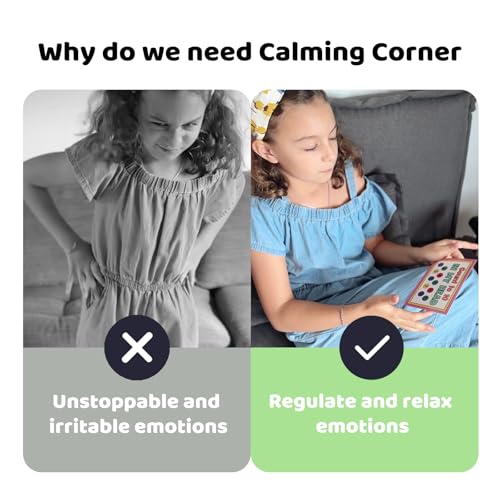 Calming Corner Items - Calm Down Corner Kit with Special Education Posters, Feelings Chart, Wooden Emotional Puzzle - Essential Calming Corner Supplies for Emotional Learning - Image 4