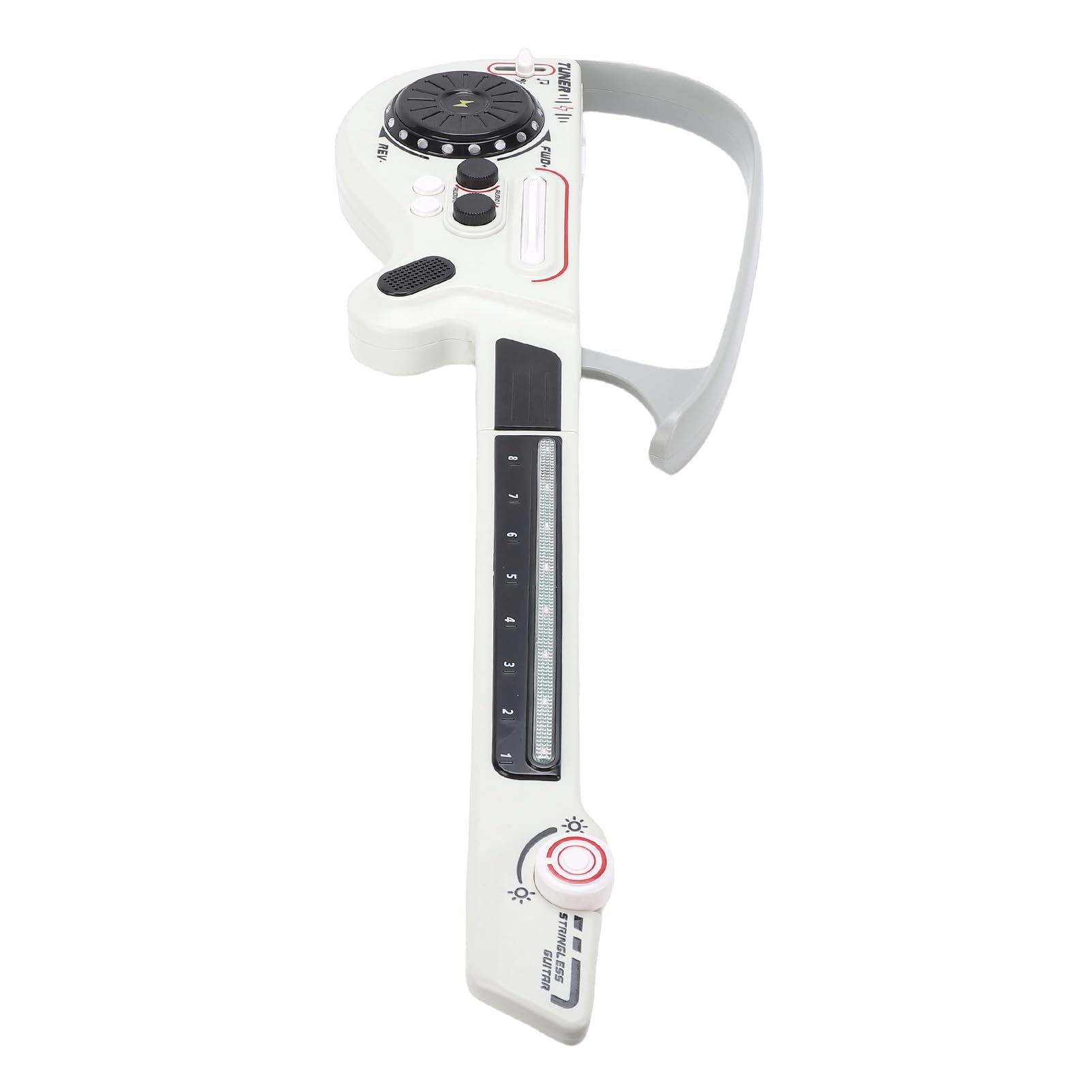 Chitarra Elettrica per Bambini, Strumento Musicale Pieghevole Senza Corde Dal Design Intelligente con Giradischi DJ Integrato, Luci LED Bluetooth per Bambini Dai 3 Anni in su (GREY)
