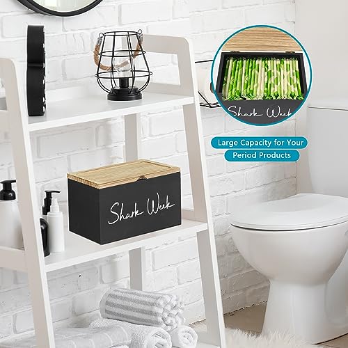 Tampon-Holder-for-Bathroom-with-Lid-Shark-Week-Tampon-Storage-Pad-Organizer-for-Bathroom-Feminine-Products-OrganizerBathroom-Period-Products-Farmhouse-Tampon-and-Pad-Storage-Container Tampon Holder for Bathroom with Lid Shark Week Tampon Storage Pad Organizer for Bathroom Feminine Products OrganizerBathroom Period Products Farmhouse Tampon and Pad Storage Container