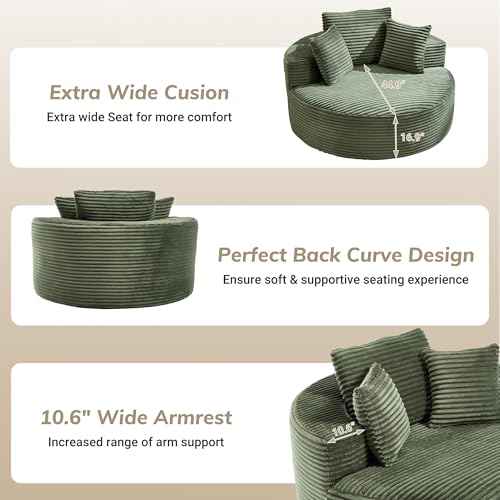Sillón Lounge Redondo Grande Verde miniatura 4
