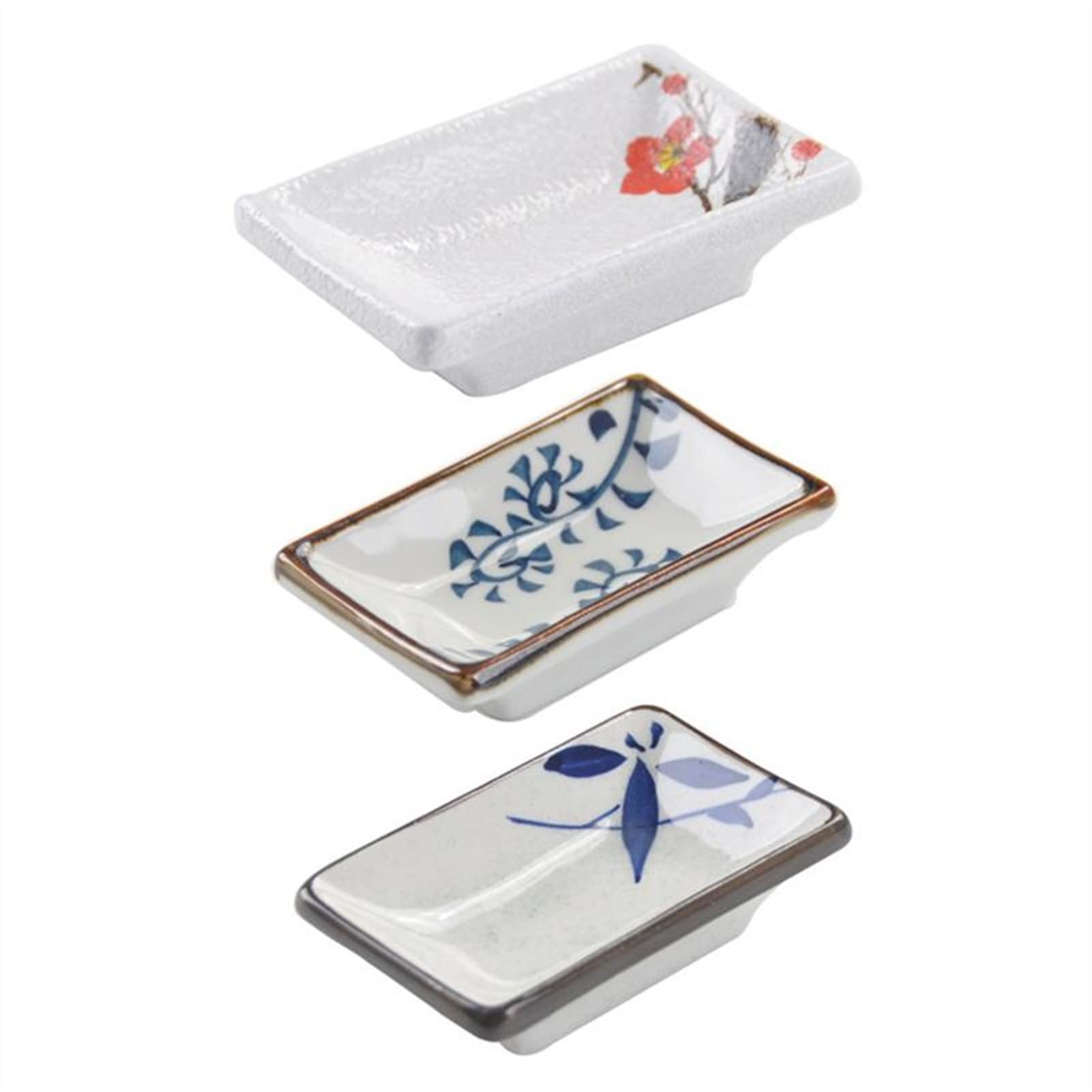 LUCBEI Ciotoline da Snack 3pcs imast/imerendare Ciotole Creativo Ceramica Mano Pittura condimento Piatto di Salsa di soia Piastra antipasto Ciotole stoviglie Stile Casuale Piatti Snack Ceramica