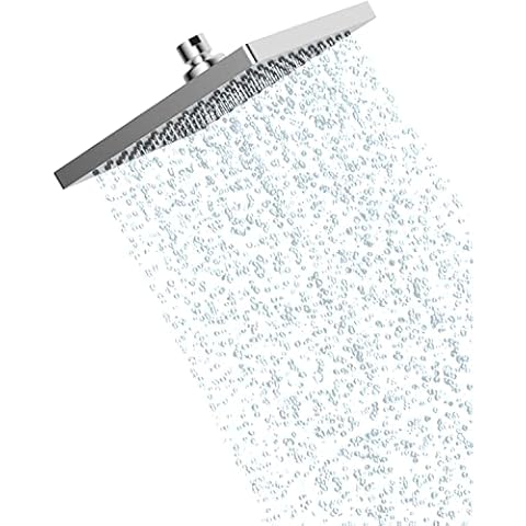 Hibbent Regenbrause Duschkopf,Edelstahl Regenduschkopf,Eckig Einbauduschköpfe Cover
