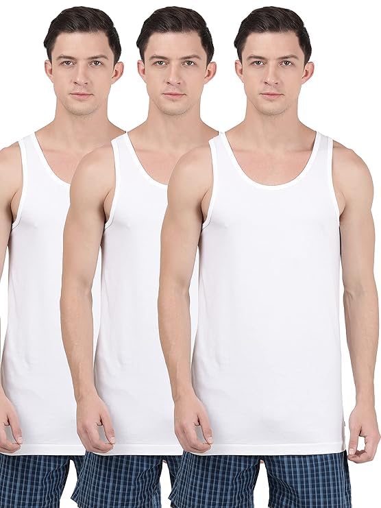 Jockey 8820 Men's Super Combed Cotton Round Neck Sleeveless Vest with Extended Length for Easy Tuck (Pack of 3)_White_M-picture-51