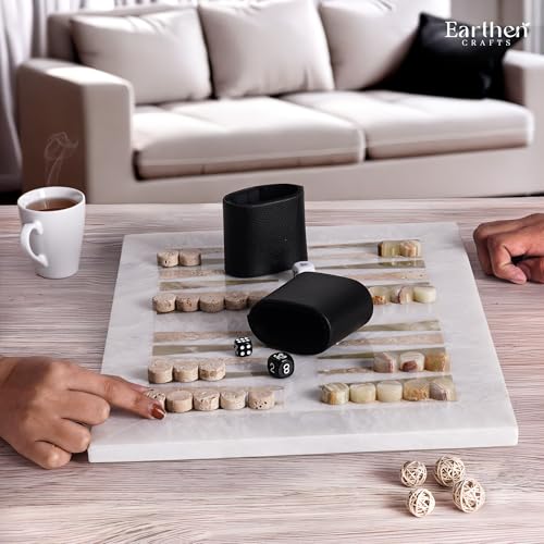 Set clásico de backgammon de mármol de 16 pulgadas miniatura 4