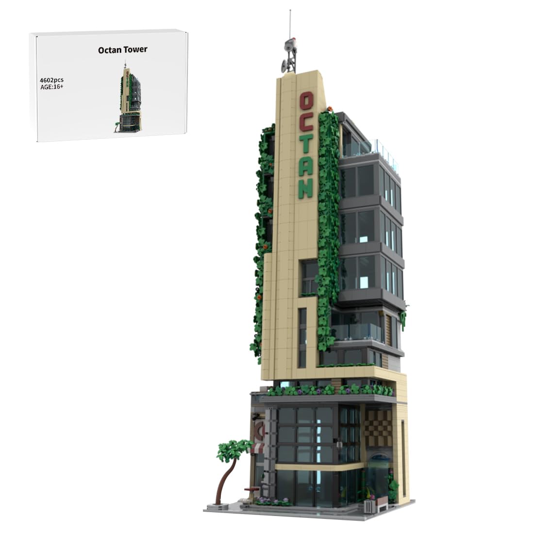 Moderner Wolkenkratzer Klemmbausteine Set, MOC Modulares Tower Hochhaus Architektur Modell, Stadtbild Sammlermodell für Erwachsene (4602 Teile)