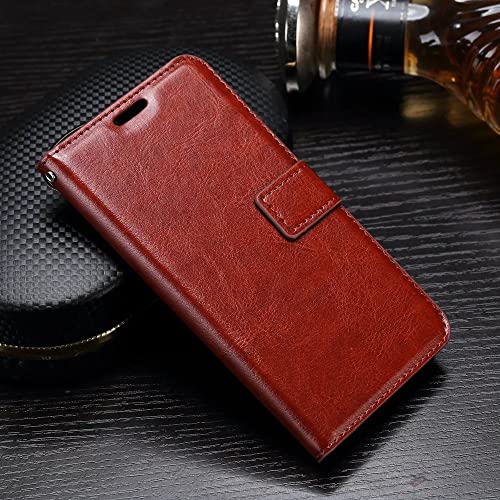 Image of Dkandy for Oneplus 11R 5G, Vintage Leather Flip Wallet Case Stand with Card Holder & Magnetic Closure Flip Cover for Oneplus 11R 5G - (Vintage Brown)
