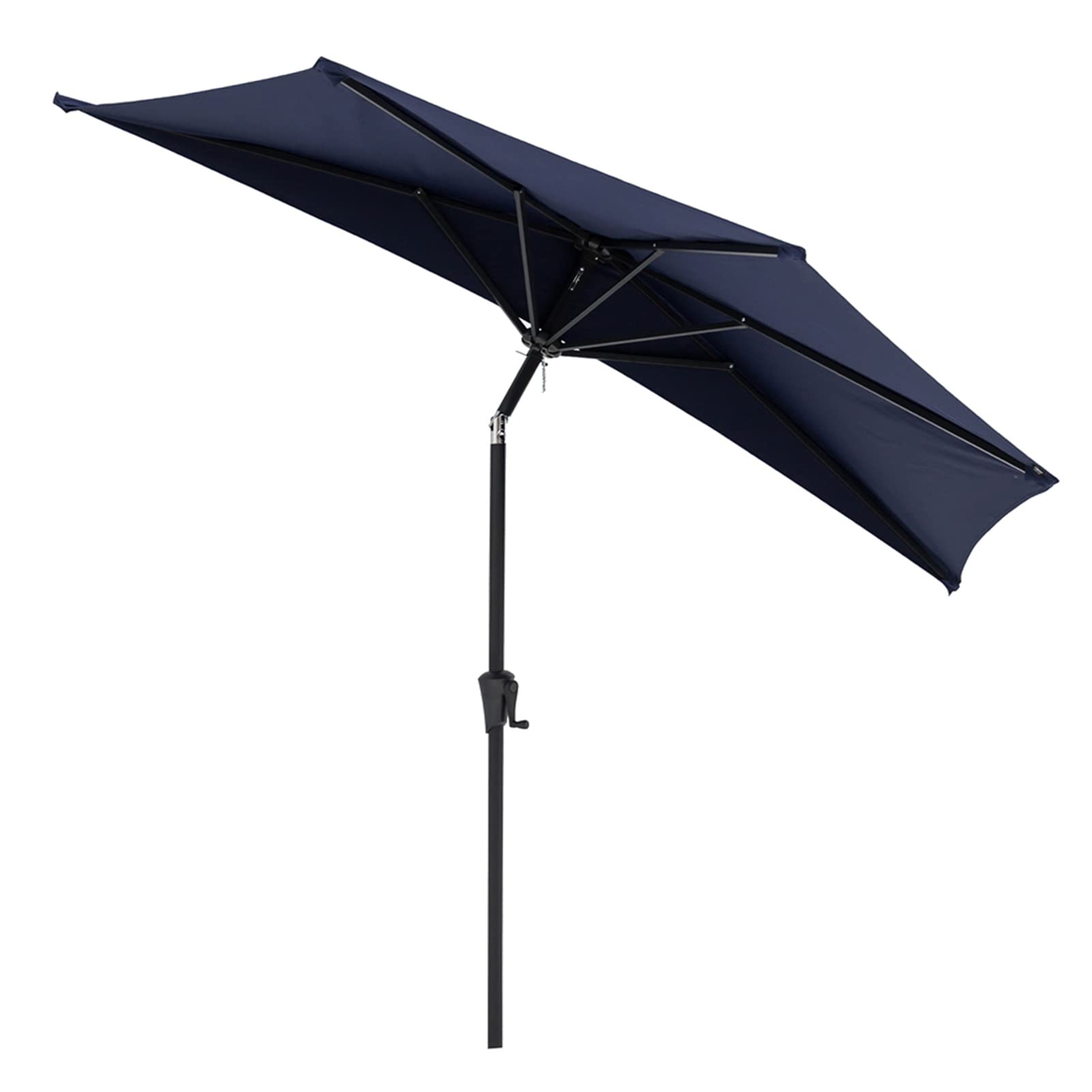 Helios&Hestia 9 ft Small Half Round Wall Outdoor Market Patio Umbrella with Tilt and Crank for Garden, Deck, Balcony