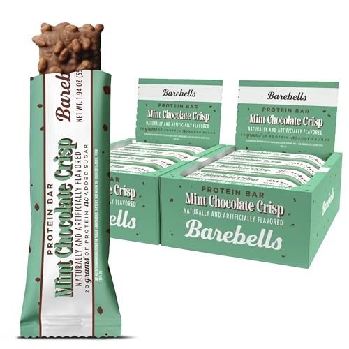 Image of Barebells Mint Chocolate Crisp Protein Bar - 20g Protein - No Added Sugar - 12 x 55g High Protein Snack - Post Workout Snack (Pack of 2)