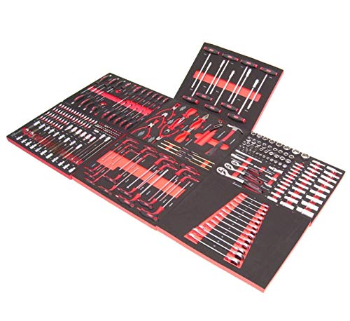 Werkstattwagen Werkzeugwagen inkl. Werkzeug 259tlg. Werkzeugsatz gefüllt B6195, inkl. 7-Fächer befüllt CR-V Werkzeugsatz, Werkzeugwagen 7 Fächer + Türfach AWZ – Bild 5