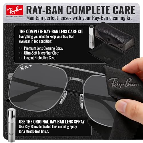Image of Ray-Ban RB3699 Square Shaped Sunglasses for Men & Women with Official RAYBAN Eyewear Kit